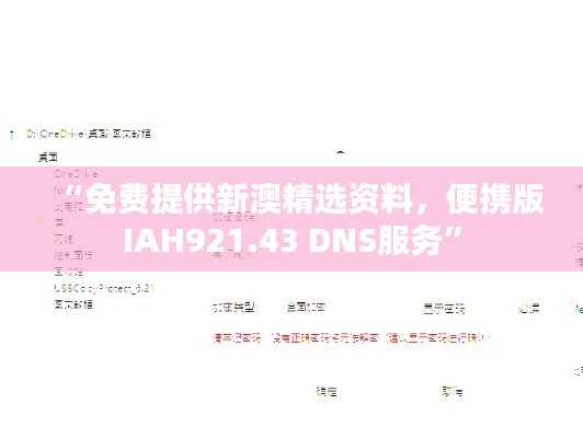 “免费提供新澳精选资料,便携版IAH921.43 DNS服务”