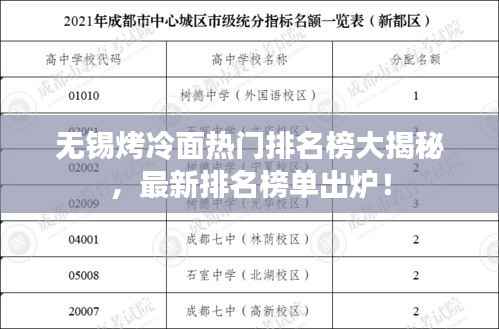无锡烤冷面热门排名榜大揭秘,最新排名榜单出炉!