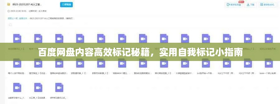 百度网盘内容高效标记秘籍,实用自我标记小指南